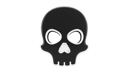 Stylized Black and White Skull Icon
