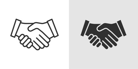 Obraz premium Handshake Icon representing partnership, agreement, collaboration, and business relationships.