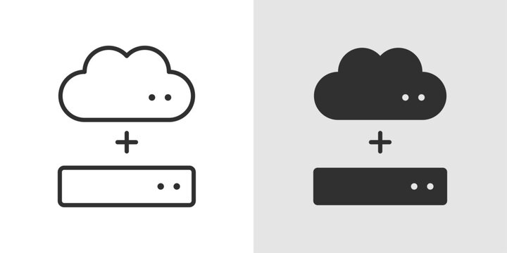 Hybrid Server Icon representing integrated IT infrastructure, cloud computing, and data management solutions.