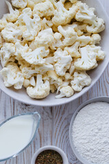 Buffalo cauliflower in a light bowl