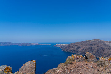 The view from the Church of the Prophet Elias, Imerovigli, Santorini, Greece