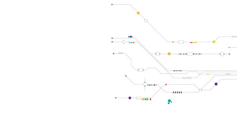 Vectors Abstract connecting lines and dots. Abstract hi-tech futuristic, digital engineering, science technology concept. 