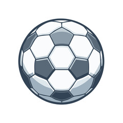 Fototapeta premium Classic Soccer Ball Illustration with Black and White Hexagons, Cartoon Style Graphic