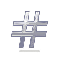 Obraz premium Hand Drawn Hashtag Symbol in Grey Tones Representing Social Media Concept with Rough Brush Stroke Texture and Shadow