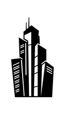 Obraz premium Black Silhouette of Modern City Skyscrapers 3.