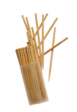 A pack of toothpicks isolated on a transparent background