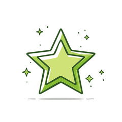 Obraz premium Green Starry Design Symbol Light Glowing Isolated Object Graphics