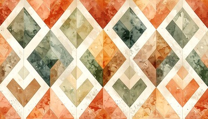 Triangle Geometric Diamond with retro color and Hand-Drawn Textures