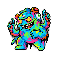 Obraz premium Urban Graffiti Style Monster Illustration Artwork