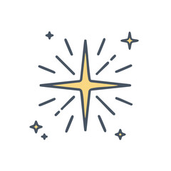 Fototapeta premium Shiny Star Symbol Design Element for Celebration and Decoration in Modern Style