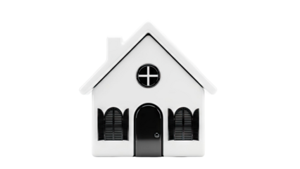 Stylized White House with Black Details