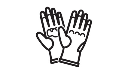 Obraz premium Hands wearing gloves illustration on a white background