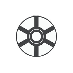 Obraz premium Circular Geometric Design with Radial Symmetry - Black and White Abstract Vector Art, Wheel Pattern Graphic Element