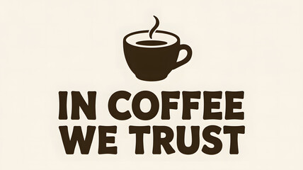 In coffee we trust: a minimalist graphic celebrating the daily devotion to our favorite brew