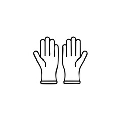 Fototapeta premium Pair of gloves line icon showing both hands with spread fingers, flat design for apps and web design