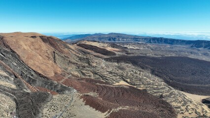 vue a&eacute;rienne du volcan Teide &agrave; Tenerife, archipel des canaries en Espagne	