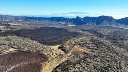 vue a&eacute;rienne du volcan Teide &agrave; Tenerife, archipel des canaries en Espagne	
