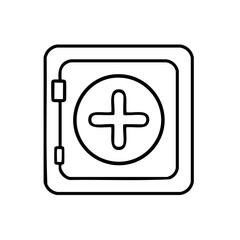 Obraz premium Safe with Plus Sign, Indicating Security and Safety, Secure Banking Vault, Isolated