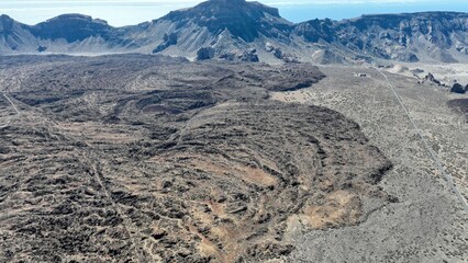 vue a&eacute;rienne du volcan Teide &agrave; Tenerife, archipel des canaries en Espagne	