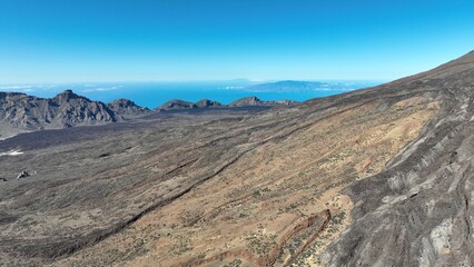 vue a&eacute;rienne du volcan Teide &agrave; Tenerife, archipel des canaries en Espagne	