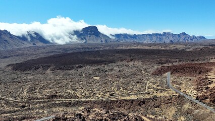 vue a&eacute;rienne du volcan Teide &agrave; Tenerife, archipel des canaries en Espagne	