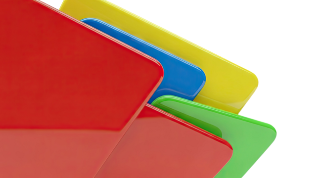 Abstract Stack of Rounded Rectangles in Primary Colors - Powered by Adobe
