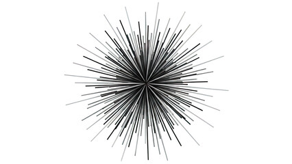 Abstract Starburst of Black and Gray Lines