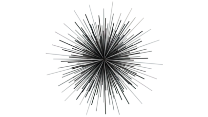 Abstract Starburst of Black and Gray Lines