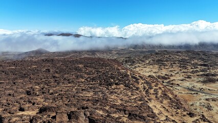 vue a&eacute;rienne du volcan Teide &agrave; Tenerife, archipel des canaries en Espagne	