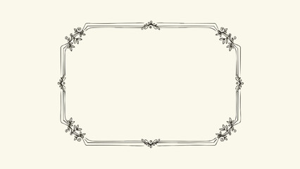 Elegant Vintage Ornate Rectangular Frame with Floral Accents.