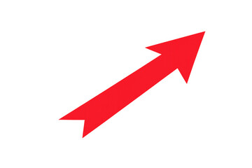 Red arrow moving up, symbolizing business growth, success, financial profit, market trend, and increasing progress