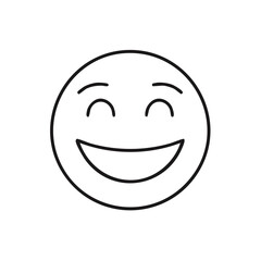 Fototapeta premium Minimalist Smiling Face Icon Illustration - Positive Emotion Expression and Flat Design