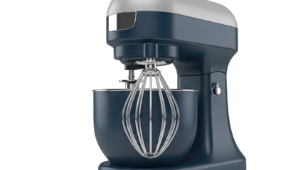 Blue Stand Mixer with Whisk Attachment