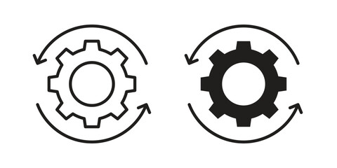 Workflow process icons. Vector graphic. Editable vector stroke. EPS 10.