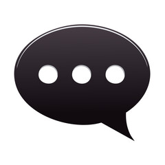 Fototapeta premium Black Chat Bubble with Three Dots Texting Message Icon