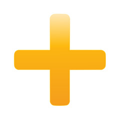 Obraz premium Vibrant Plus Sign Symbol in Gradient Yellow Gold Tones Design Element Graphic Icon