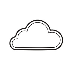 Fototapeta premium Simple cloud outline illustration for website and digital design elements