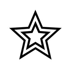 Obraz premium Stylized Single Line Star Shape with Double Border for Logo Design or Icon