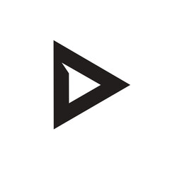 Abstract Triangle Symbol with Inner Triangle Geometric Play Button Arrow Design
