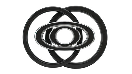 Interlocking Oval Shapes with Metallic Accents