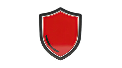 Red Shield Icon with Black Outline and Green Accent