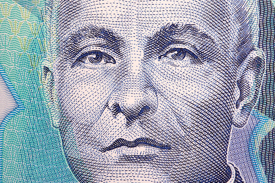John Redman Bovell a closeup portrait from Barbadian money