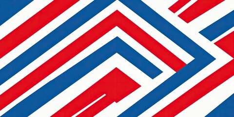 Abstract pattern of red, blue, and white diagonal stripes forming zigzags