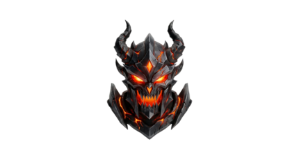Infernal Lava Demon Skull Flaming Fire Monster Logo