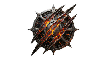 Metallic Claw Scratch Shield Fire Esports Gaming Logo