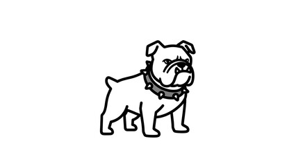 Fototapeta premium Bulldog illustration vector graphic on white background