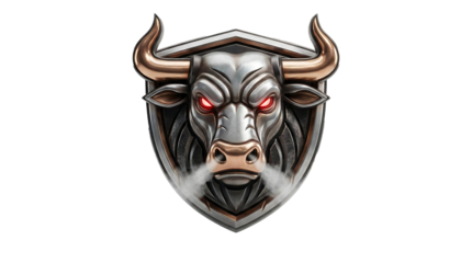 Mighty Raging Bull Head Strength Gaming Emblem