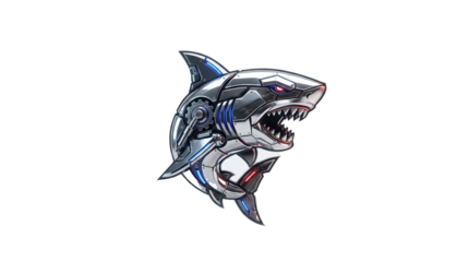 Cyber Shark Robotic Predator 3D Esports Mascot Logo