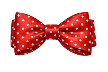 Red bow tie with white polka dots, a classic fashion accessory for formal events and stylish celebrations, clipping path
