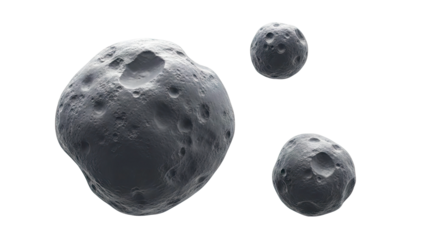 Asteroids on white background